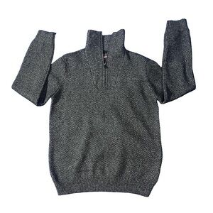 Alesbury Men's Jerad Seed Stitch 1/4 Zip Mock Neck Sweater, Charcoal, Size Large
